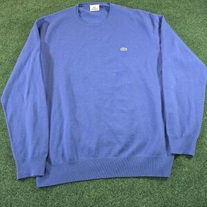 Lacoste Mens Wool Blend  CrewneckSweater Blue Size 6/ US XL EUC Preppy Designer